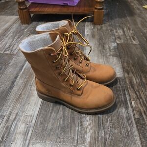 Timberland Women's Linden Woods Waterproof Fold-Down Teddy Fleece Wheat Boots